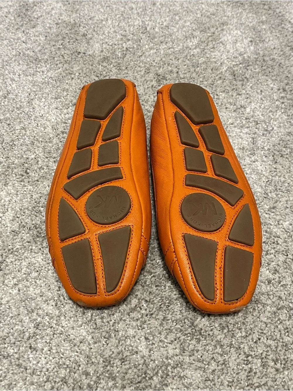 Michael Kors Orange Leather MK Logo Ballet Flats